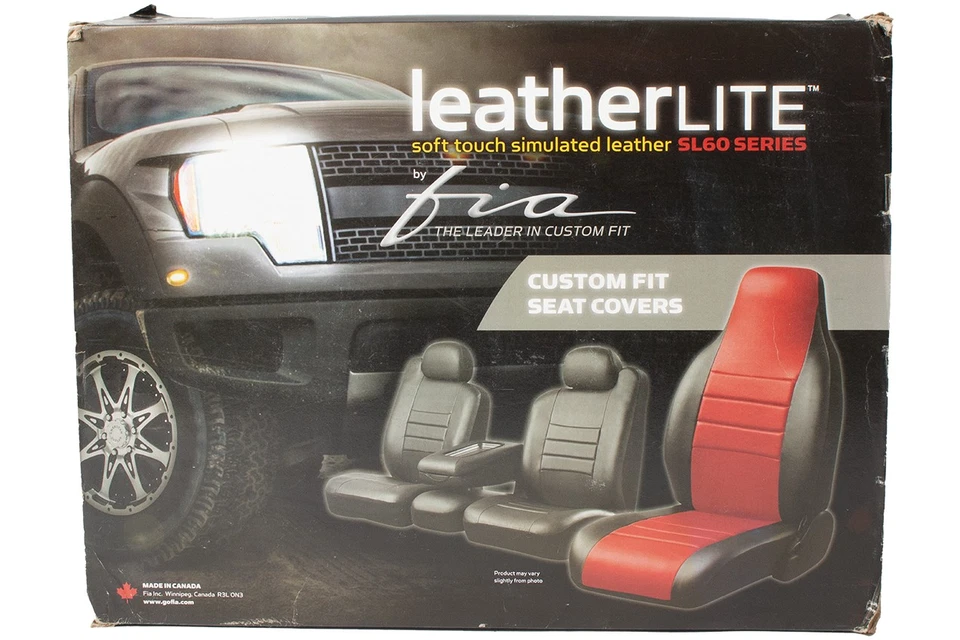Fundas de asiento delanteras de cuero Fia LITE SIM-cuero gris para Ford F-150 SL6736 15-18 Foto 4 de 4