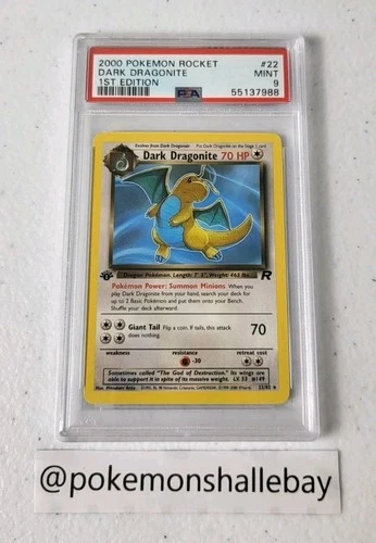 Dark Dragonite 1st Edition 22/82 - Team Rocket Set *PSA 9 - MINT* Pokemon Card