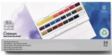 Winsor  Newton Cotman Water Colour Studio Paint Set of 24 Assorted Whole Pans