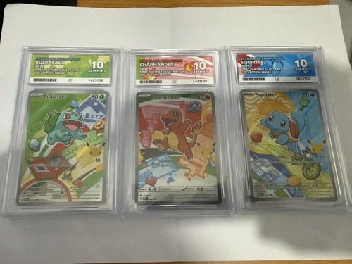 First Partner Illustration Series 1 Kanto Starters Gen 1 ACE 10 Sequential Set