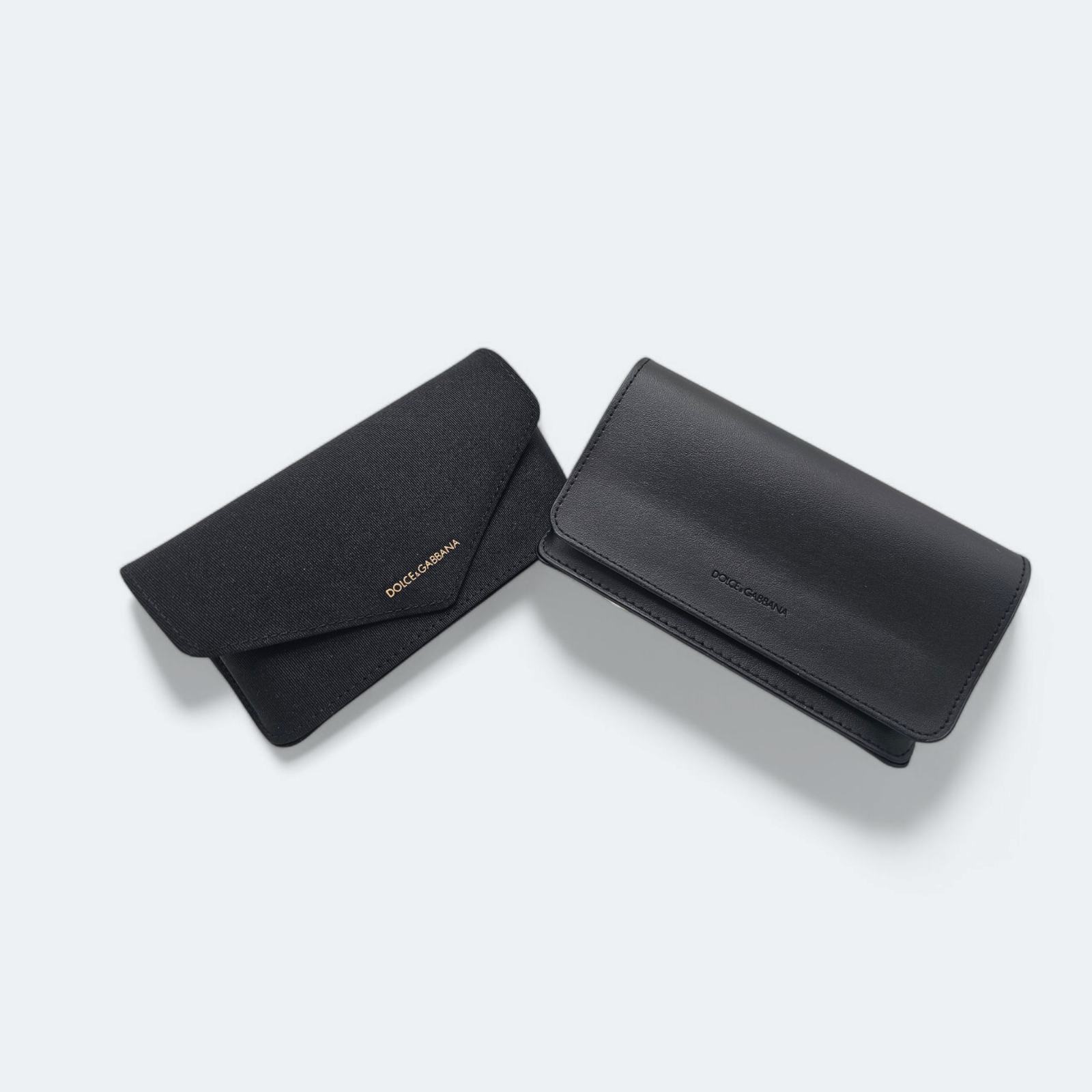 NEW Dolce Gabbana Sunglasses Eyeglasses Semi Hard Case Soft with Button Black