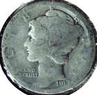 1917 D MERCURY DIME - 90% SILVER - 17.9 mm - 2.50 g - DM 011