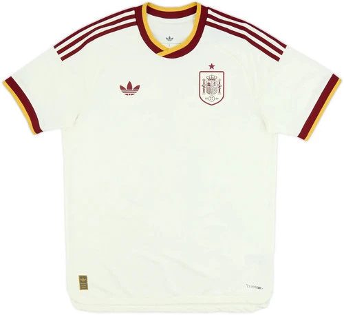 adidas Spain Soccer Team 26 Away Authentic Logo White Jersey Top Rare Men Size