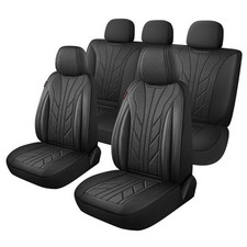 Luxury Faux Leather Fabric Car Seat Covers with Breathable 3D Full Set Black