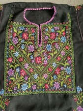 Vintage 1970s Palestinian Thobe Dress - Hand Embroidered Folk Art -Rare Heritage