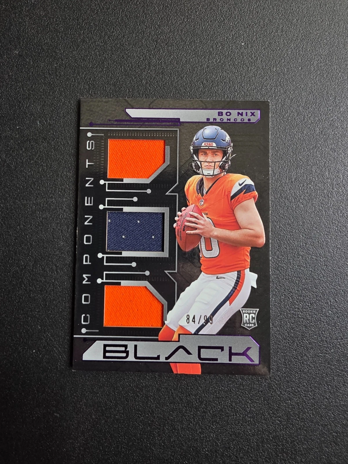 Bo Nix Panini Black Components Relics #CO6 Royal