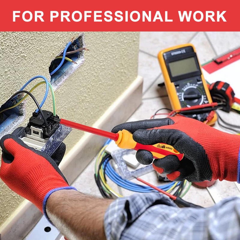 10-in-1 Electrician Insulated Screwdriver Set Magnetic Tip Slotted Phillips Tool