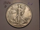 1936-D WALKING LIBERTY HALF AU NICE BETTER DATE SHIPS FREE