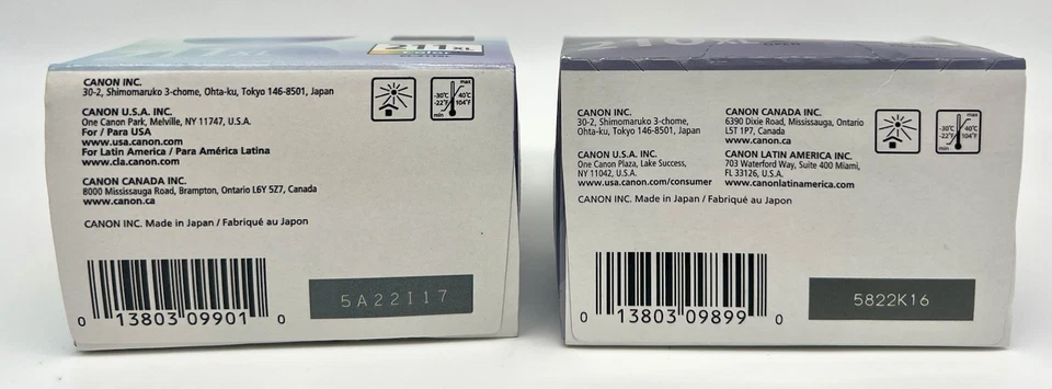 Juego de 2 cartuchos de tinta de color Canon PIXMA 210XL negro 211XL OEM Foto 3 de 3