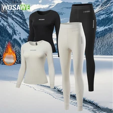 WOSAWE Women's Winter& Autumn Base Layers Thermal Fleece Road Bike Jersey Sets
