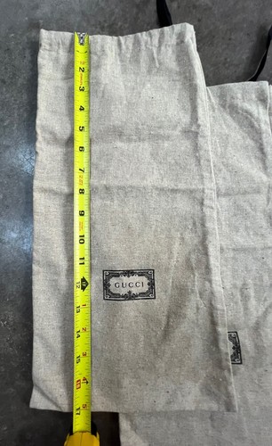 "Par de bolsas antipolvo para zapatos Gucci bolsas de viaje de almacenamiento de algodón con cordón 8,5 x 17""" - Imagen 3 de 4