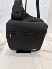 NEW Travelon Black Quilted Microfiber Shoulder Bag + coin pouch, wallet & holder
