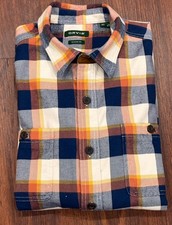 Orvis Mens XL Plaid Flannel Cotton Button-Up Shirt Long Sleeve Classic Pockets