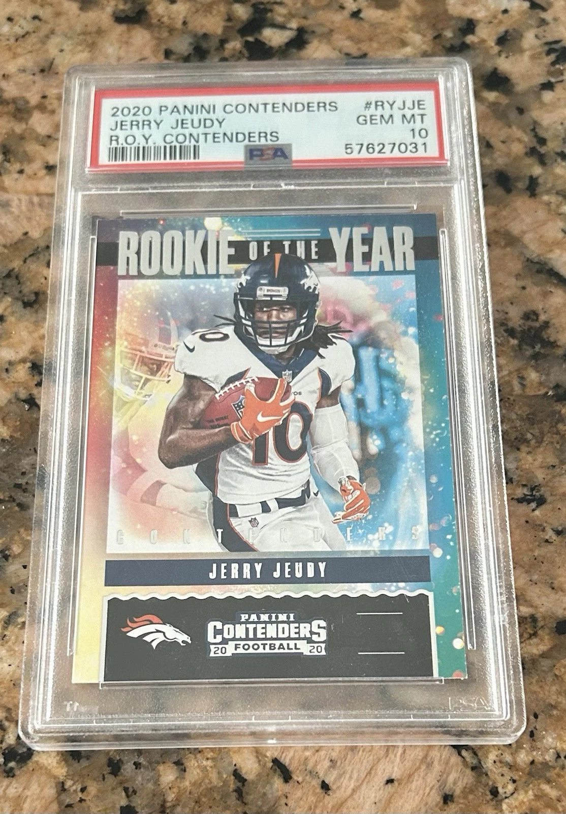 Jerry Jeudy Panini Contenders Rookie of the Year Contenders #RYJJE Base