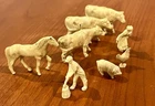 Vtg 50s Soft Plastic Farm Figures & Animals Lot of 8 Ships FREE