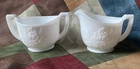 Vintage Imperial Milk Glass Sugar and Creamer Set Rose Design