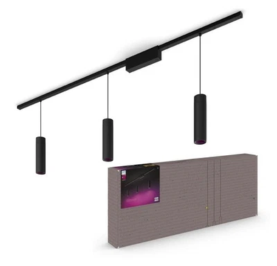 Philips Hue Perifo Basis Set 3er Pendelleuchte Schiene LED Smart 1470lm schwarz - Bild 1 von 2