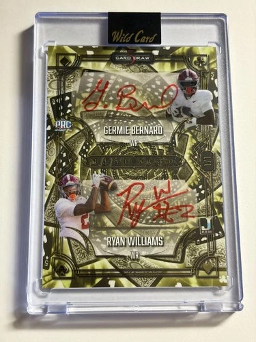 Ryan Williams / Germie Bernard 2025 Wild Card Draw Dual Rookie Auto #d 1/1