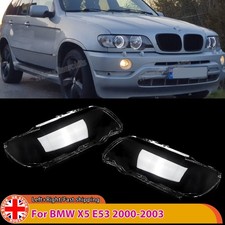 LEFT RIGHT HEADLIGHT HEADLAMP LENS COVER REPLACEMENT FOR BMW X5 E53 2000-2003