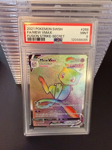 2021 Pokemon Sword & Shield Fusion Strike #268 Mew Vmax PSA 9
