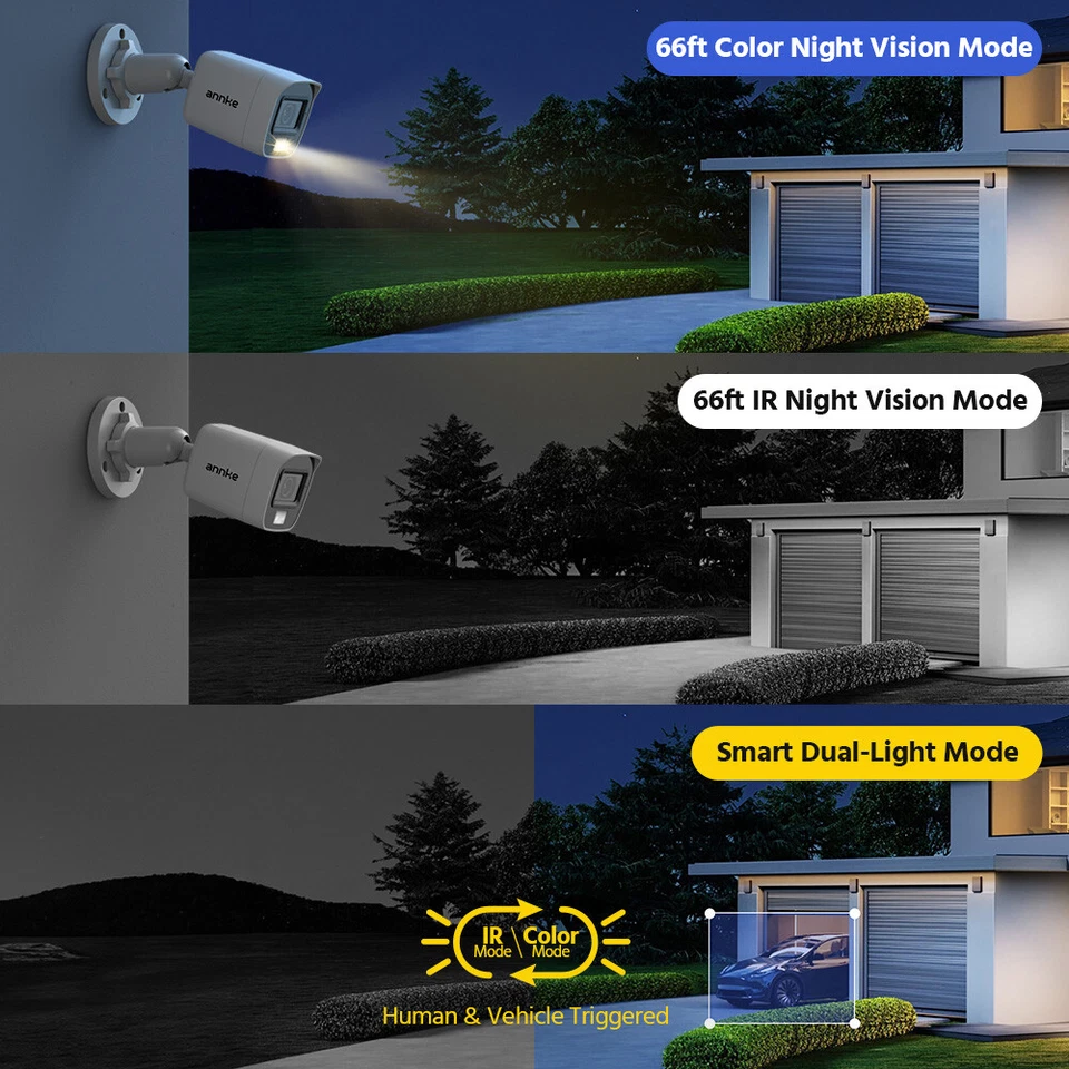 Sistema de cámara de seguridad para exteriores ANNKE 16CH 5MP Lite DVR 1080P detección humana AI Foto 4 de 4