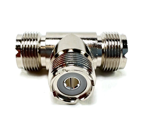 Adaptador T coaxial RF 1 pieza UHF PL259 hembra a UHF PL259 hembra a UHF PL259 hembra - Imagen 2 de 4