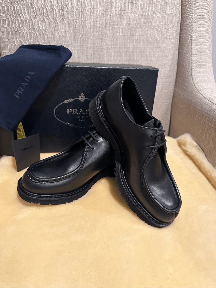 Prada brushed leather lace-up shoes, loafers size 5,5 EU 38  display picture 3