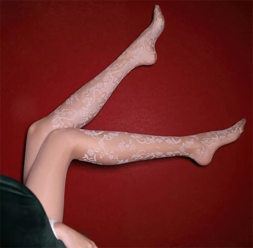 Unnex White Butterfly Bow Sheer Stockings Back Seam Pantyhose OS S M L #6006 - Bild 8 von 11