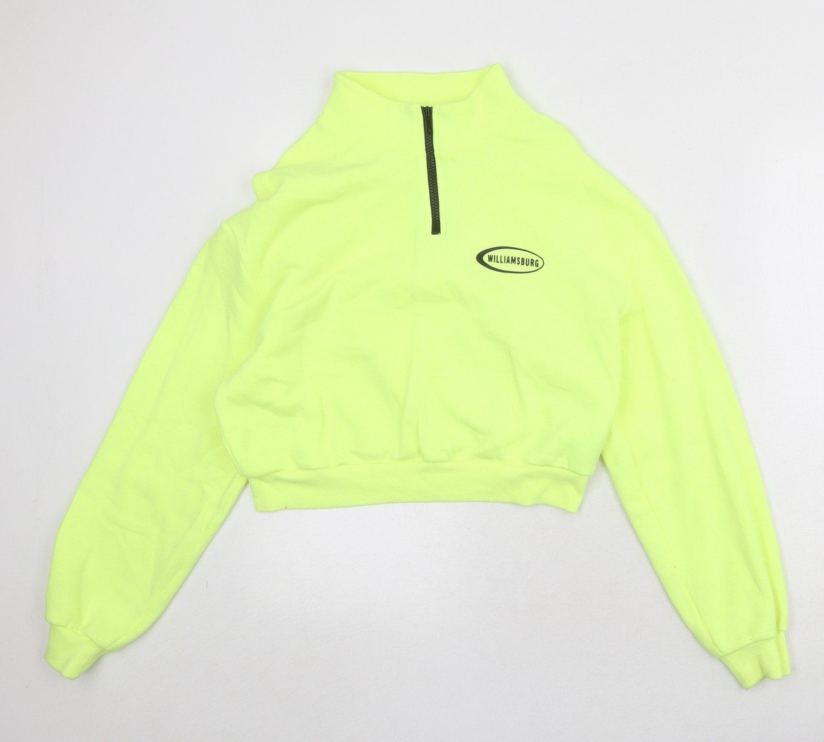 Divided by H&M Womens Yellow Cotton Blend Sweatshirt Size M Zip