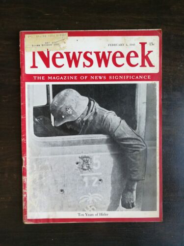 Newsweek Magazin 1. Februar 1943 Zweiter Weltkrieg 10 Jahre Hitler toter Soldat SELTEN 524
