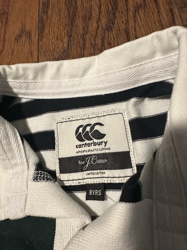 Limited Edition Canterbury for J Crew Rugby Shirt - Green/White Size 8 Years - Picture 2 of 6