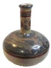 JUAN GALVAN TONALA WITH INDIGENOUS PAINTINGS JUG/VESSEL~SIGNED~11" tall