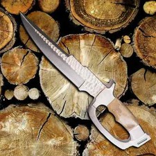 CUSTOM HANDMADE FULL TANG FIX BLADE D GUARD BOWIE KNIFE HUNTING SURVIVAL KNIFE