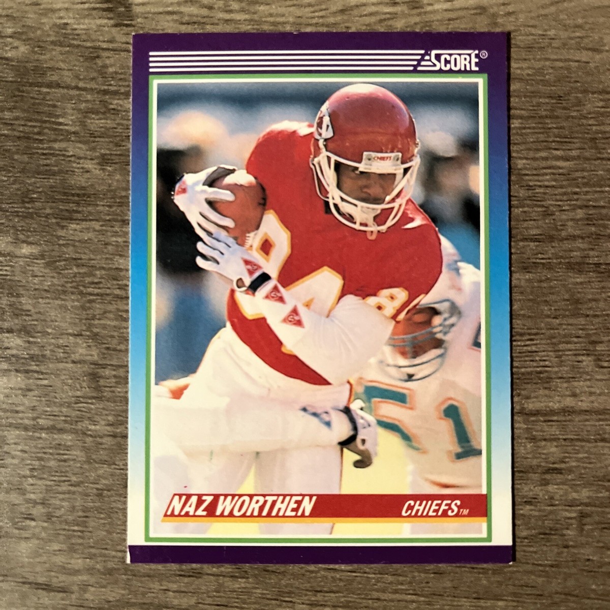 1990 Score #476 Naz Worthen RC Rookie Kansas City Chiefs NFL