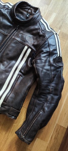 BKS London Vintage Leather Motorcycle Jacket Brown size UK 40-42 - Picture 5 of 21