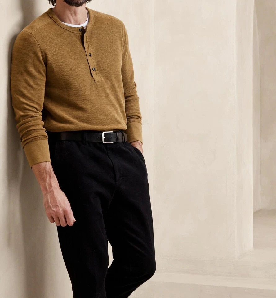 BANANA REPUBLIC Double-Knit Henley T-Shirt #734154 - Image 3 of 4