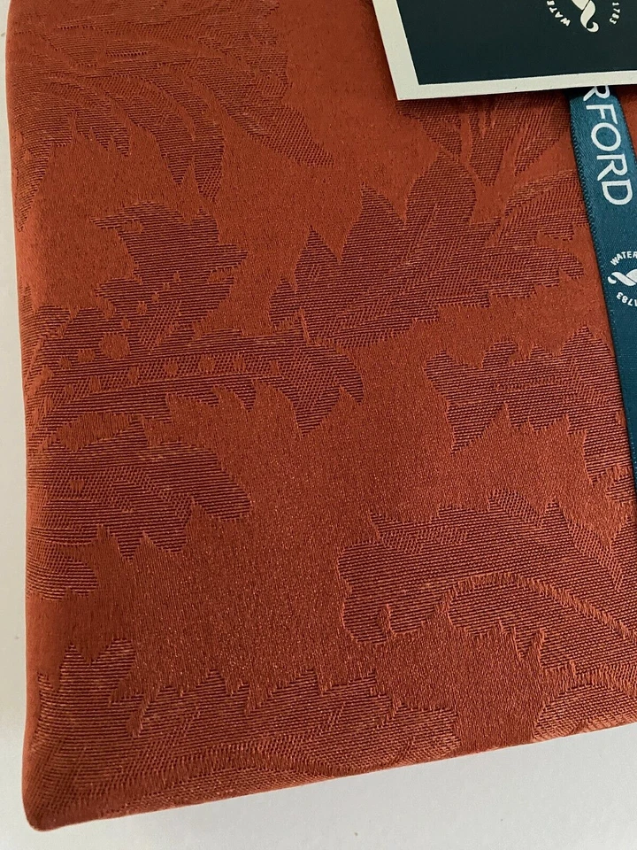 NIP Waterford Oblong Tablecloth 70 x 84 Orange Coral Fall Thanksgiving Textured - Image 3 of 4