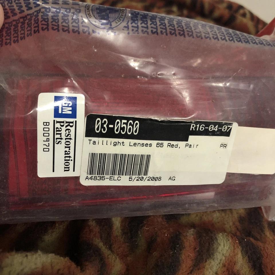 Lente de luz trasera El Camino 1965 exterior 65 par rojo piezas de restauración GM totalmente nueva Foto 3 de 4