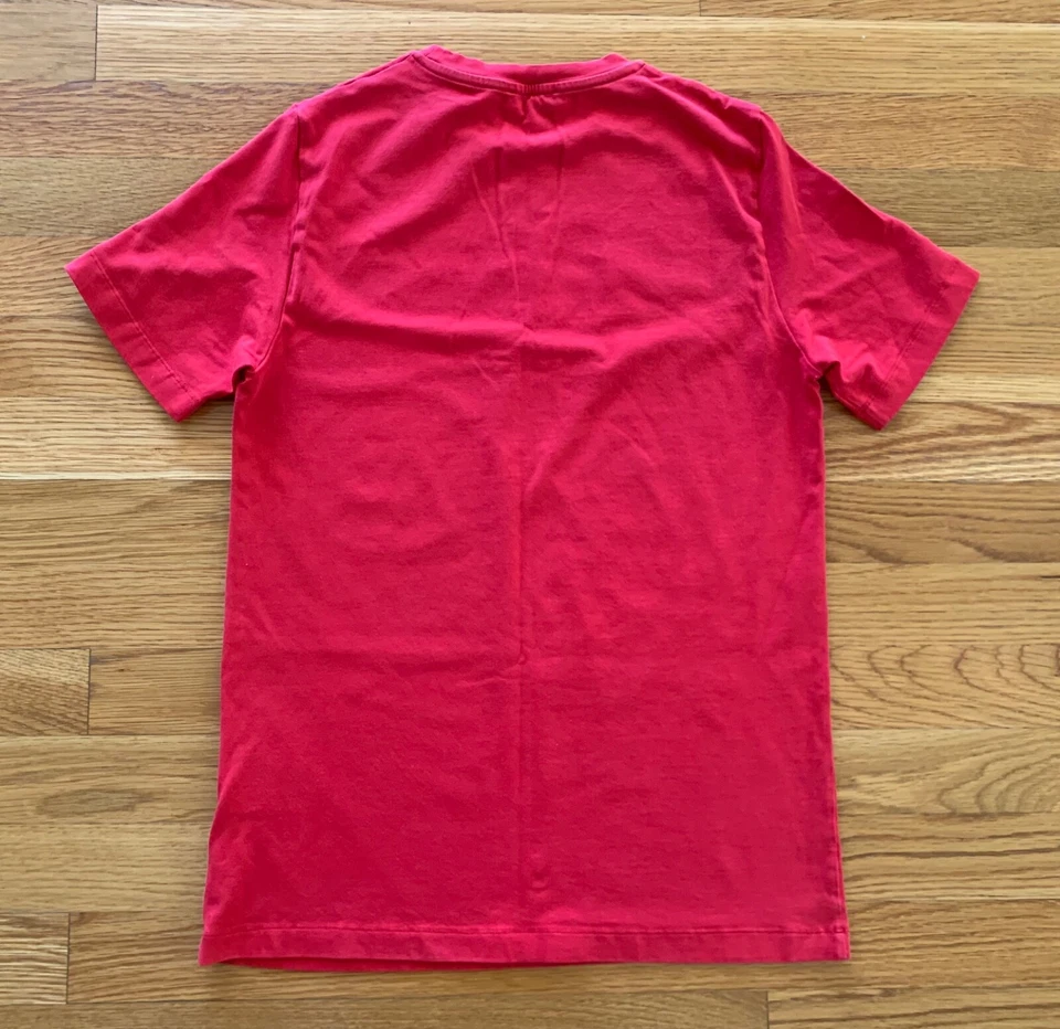 Roberto Cavalli Niños Grandes Adolescentes Rojo Azul Gris Camiseta Top Camiseta Logo Tigre Talla M Foto 2 de 4