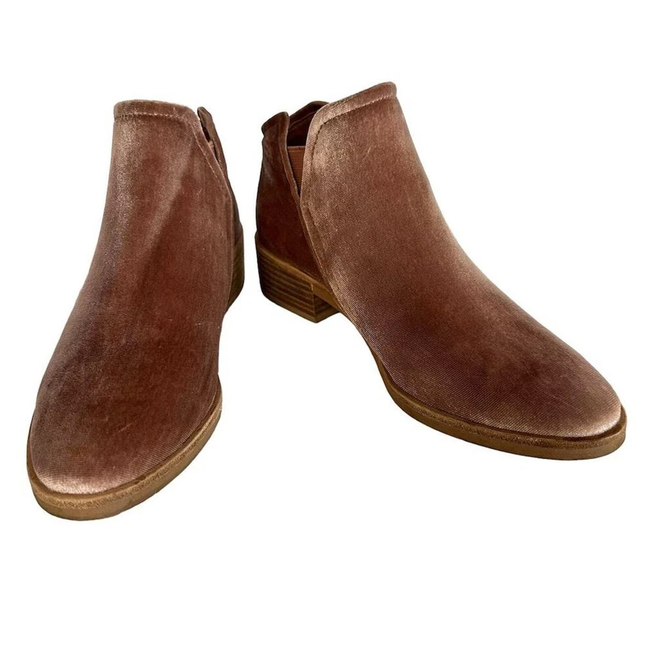 Dolce Vita Women's Tay Velvet Ankle Booties Rose Pink Size 8 Block Heel - Image 3 of 4