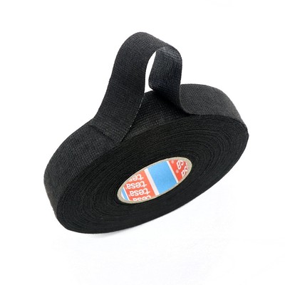 Tesa Tape 51608 – Nastro In Tessuto Nero Per Fasciatura Cavi Auto, Rotolo Da 2 (confezione 2 Pezzi)