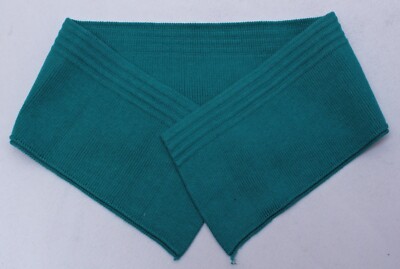 Rugby Knit Shirt Collar Turquoise Self-Finished Hemmed Ribbed Trim M515.06