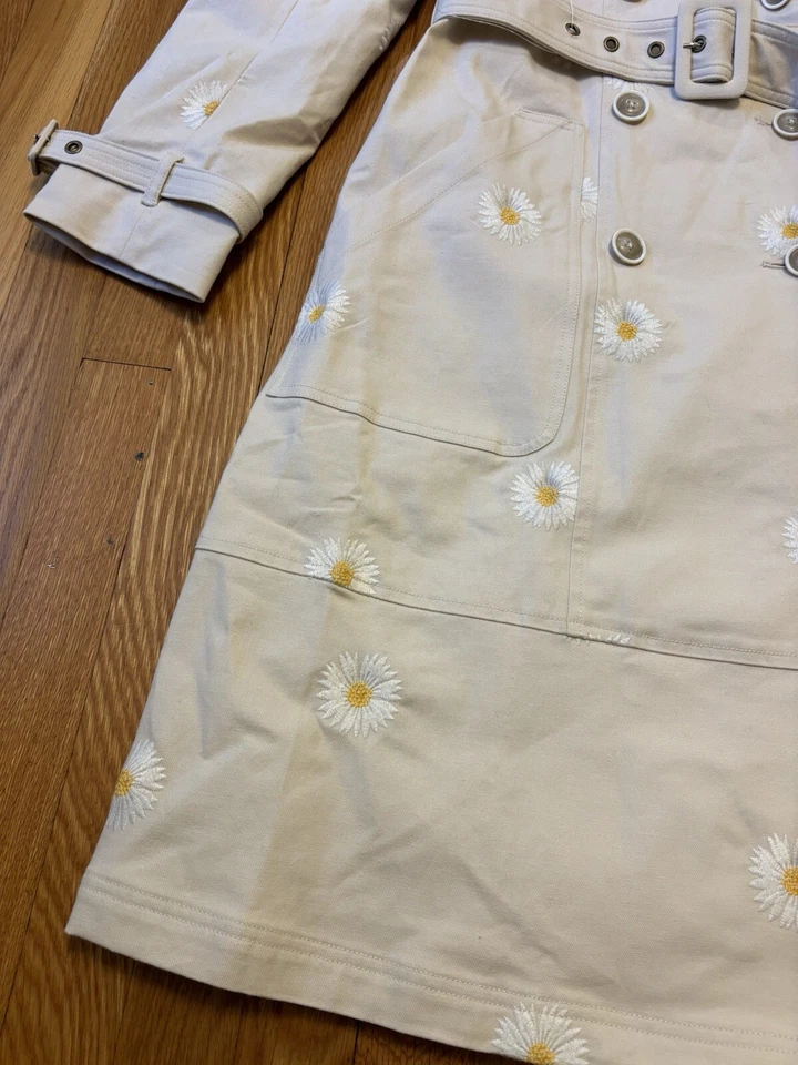 Gabardina floral margarita beige bordado 00 nueva con etiquetas MAEVE Anthropologie Foto 4 de 4