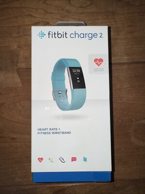 Fitbit Charge 2 HR Heart Rate Monitor Fitness Wristband Tracker Teal  Large Sz