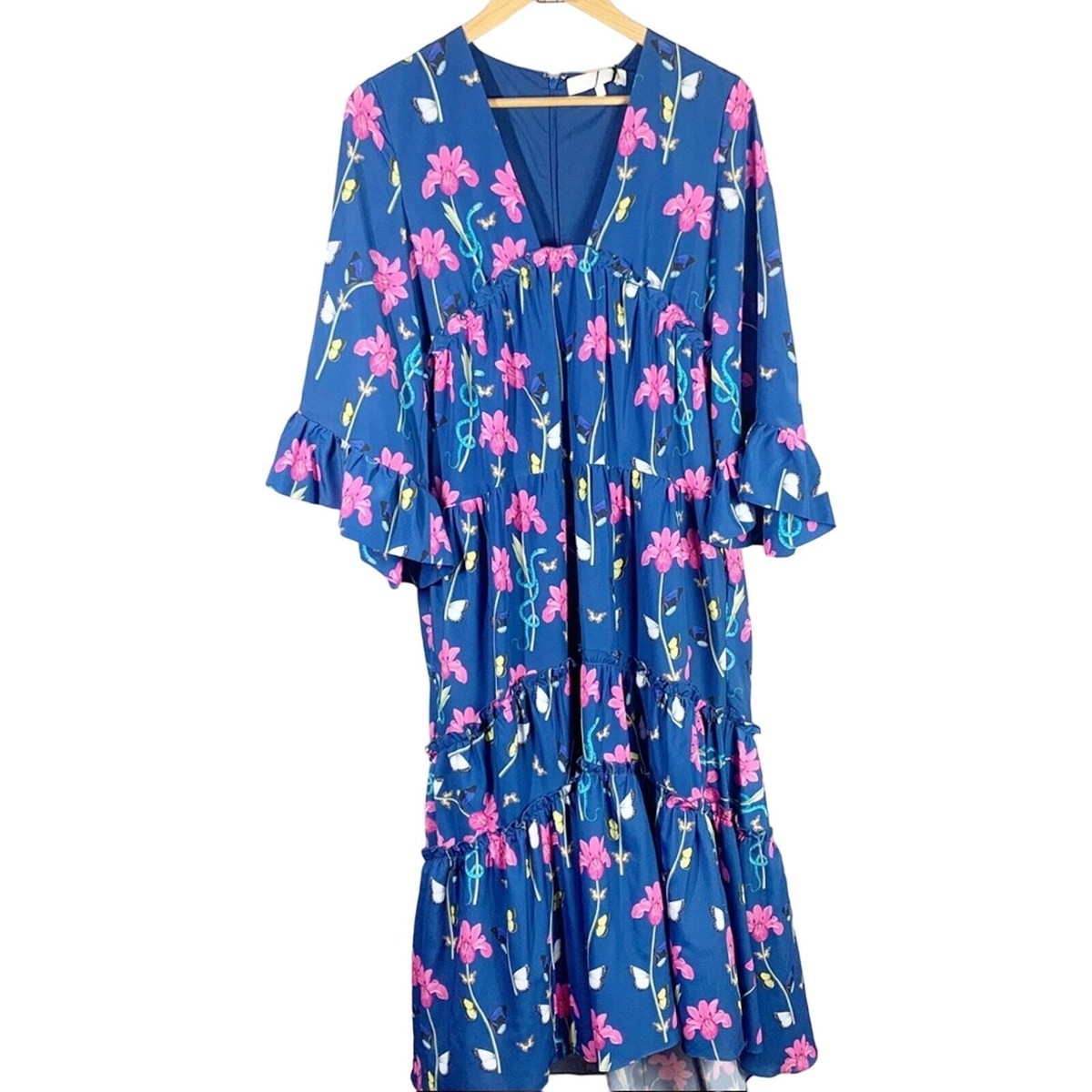 Borgo de Nor Iris Floral Print Midi Dress US 4 | eBay