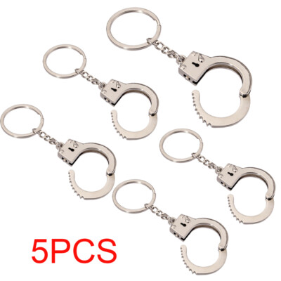 5Pcs Fashion Mens Handcuffs Key Chain Keyring Mini New Gift Potable Keychain