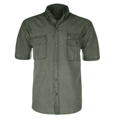 Camicia Uomo Con Taschino Cotone Comfort Regular Fit Mezza Manica Corta VEQUE - Imagen 9 de 41