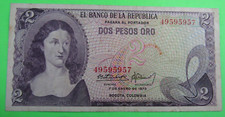 COLOMBIA, 2 PESOS ORO, P#413, 1973