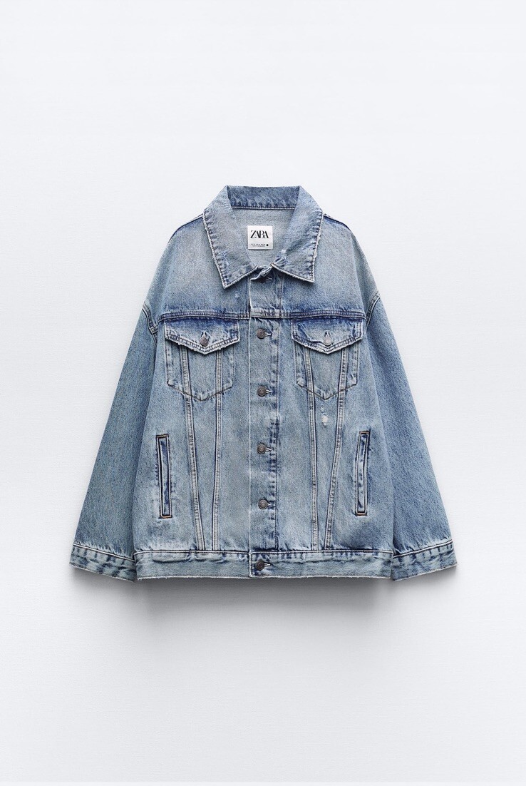 Zara ZW OVERSIZE DENIM JACKET UK