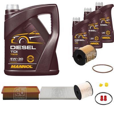 FEBI BILSTEIN Inspektionspaket 8L MANNOL Diesel TDI 5W-30 für Lancia Phedra 179